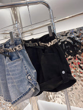 Load image into Gallery viewer, Plain Jean Shorts &amp; Belt
