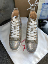 Load image into Gallery viewer, Pink/Silver High Diamond Trainers
