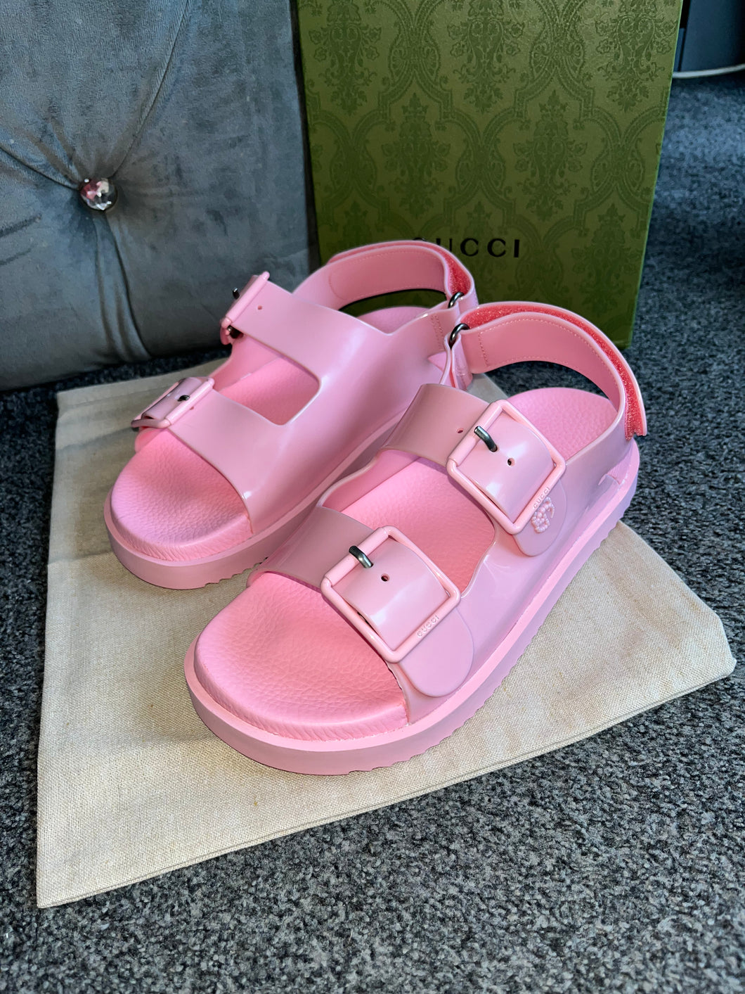Pink Strap Rubber Sandals