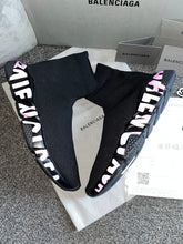 Load image into Gallery viewer, Pink Writing Sock Trainers
